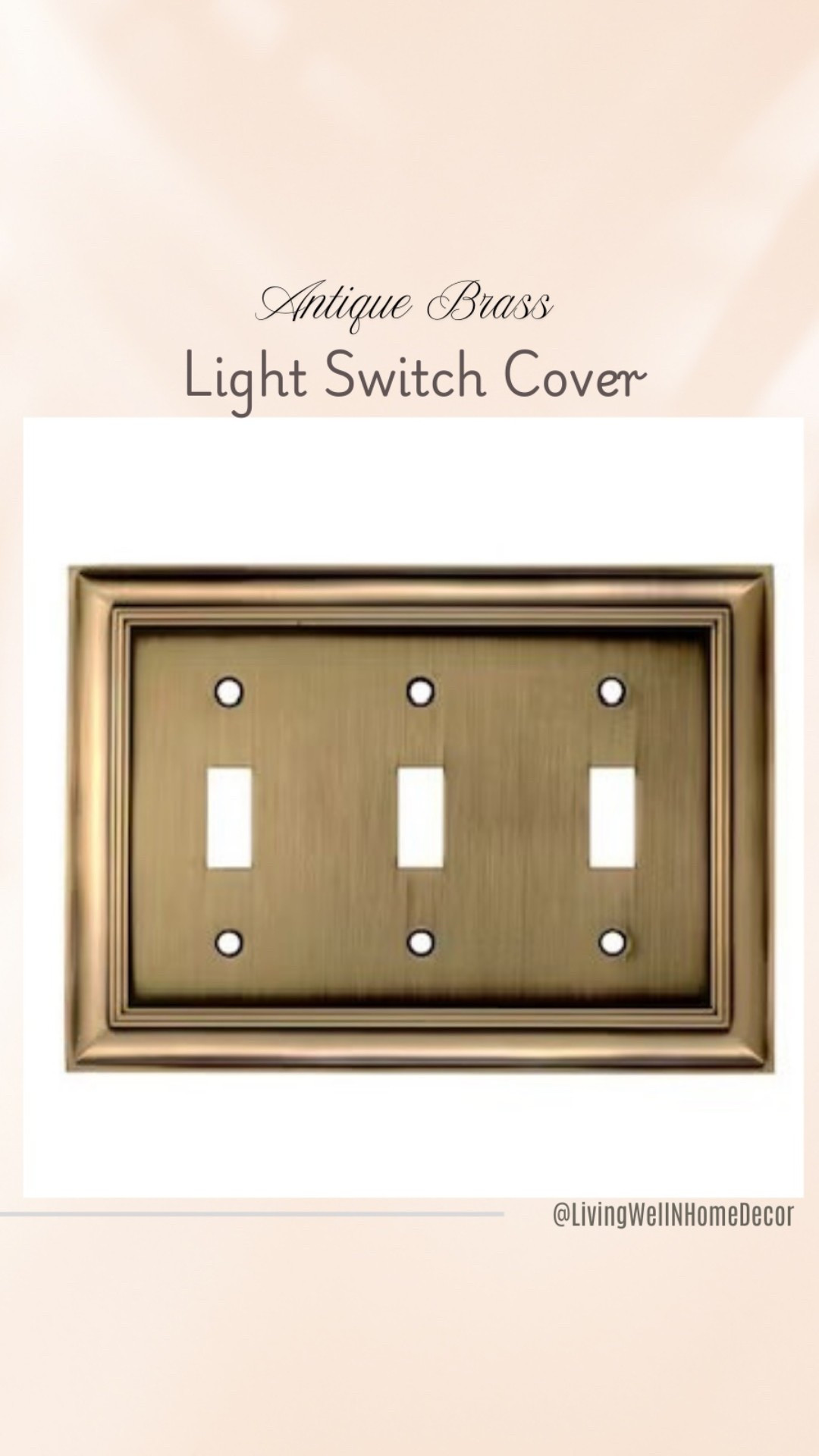 The Light Switch Cover you never thought you needed. Such an easy upgrade! Antique Brass. Various styles snd sizes available! 



#LTKStyleTip #LTKHome #LTKFindsUnder50