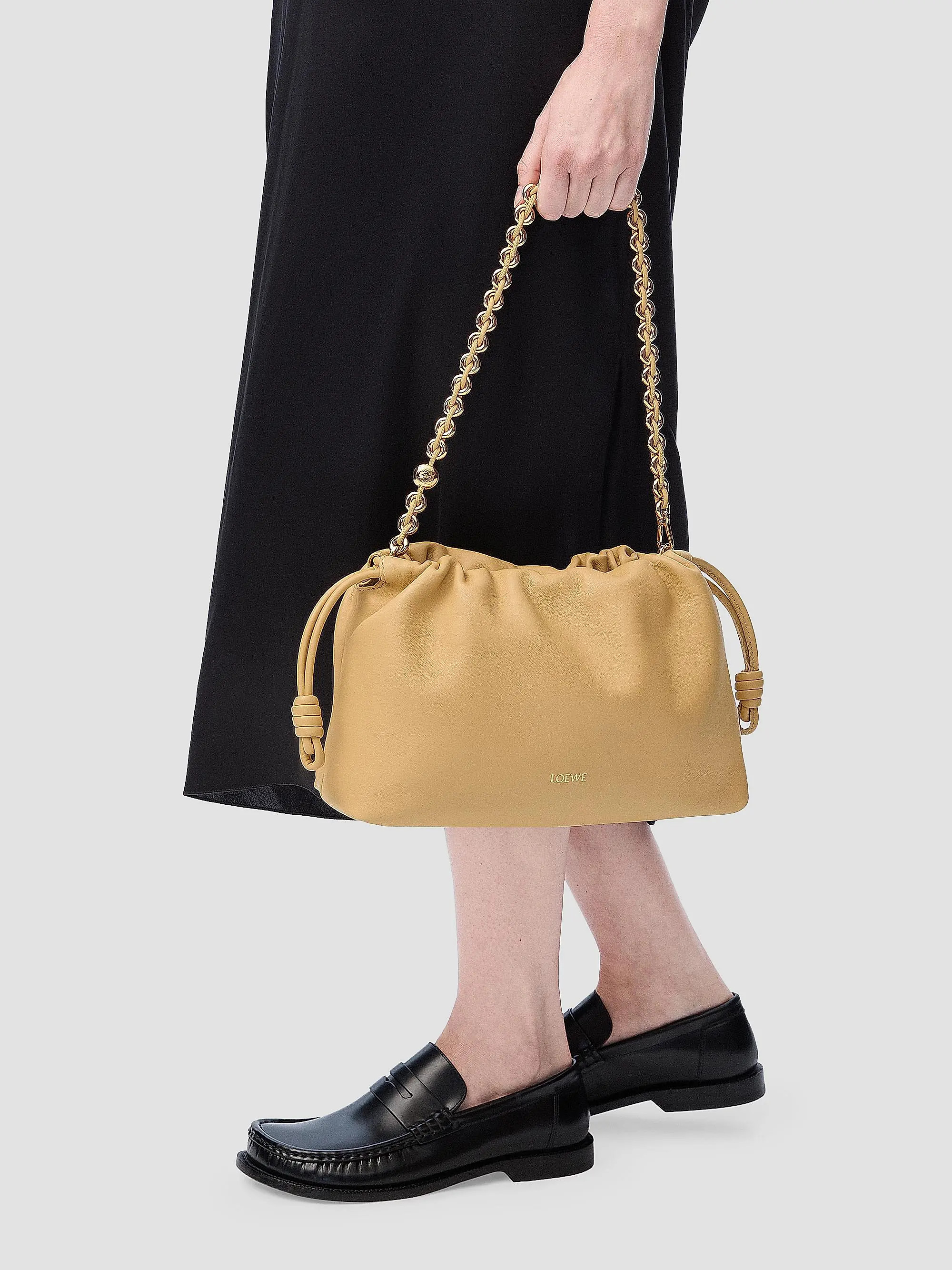 LOEWE Flamenco Medium Chain Leather Shoulder Bag | Saks Fifth Avenue | Saks Fifth Avenue