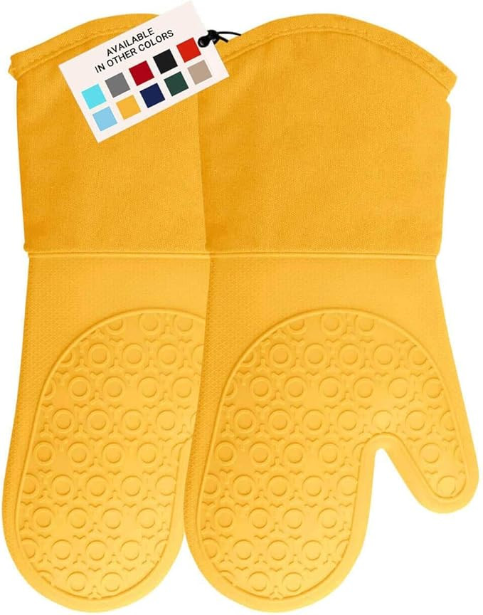 HOMWE Professional Silicone Oven Mitt, Oven Mitts with Quilted Liner, Heat Resistant Pot Holders,... | Amazon (US)