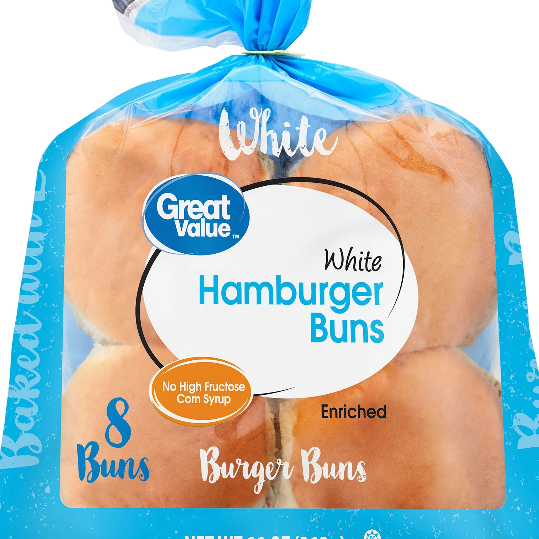 Great Value Hamburger Buns, 8 Count, 11 oz | Walmart (US)