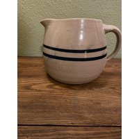 Vintage Blue Stripe Stoneware Pitcher - Free Shipping | Etsy (US)