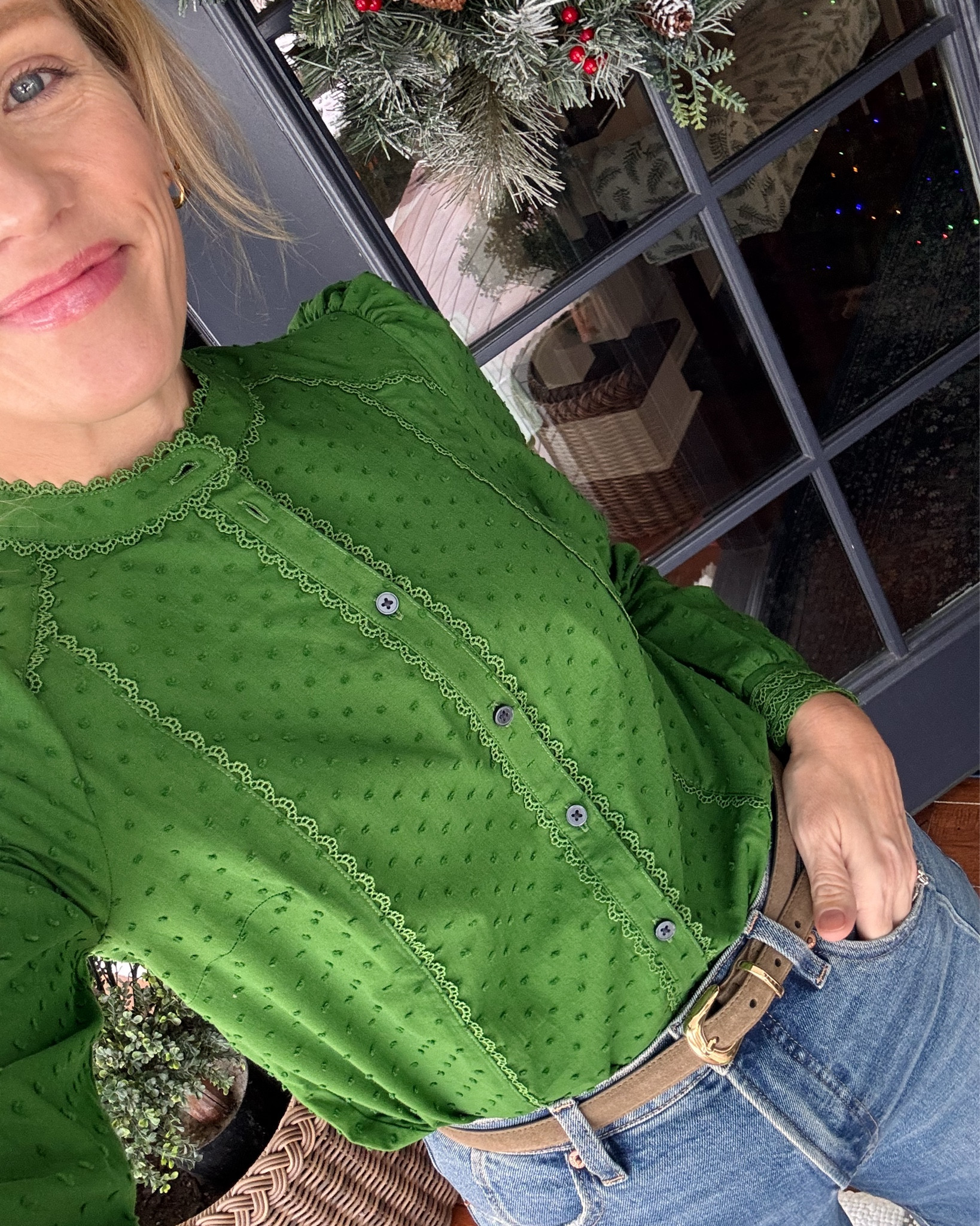 Wearing my regular size 4 in Boden top, regular size in Pistola jeans, sized down to xs in Ann Taylor coat, Clare V Marisol bag in Burgundy, J.Crew ankle boots are true to size ~ xo, Claire

#LTKHoliday #LTKPetite #LTKSeasonal