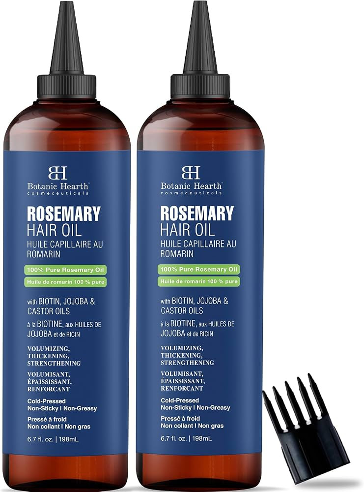Botanic Hearth 100% Pure Rosemary Oil for Hair Growth (6.7 fl oz, Pack of 2) | Infused with Bioti... | Amazon (US)