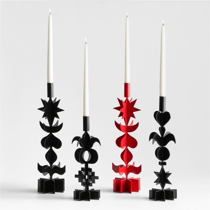 Picado Metal Taper Candle Holders by Lucia Eames | Crate & Barrel | Crate & Barrel
