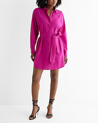 Boyfriend Poplin Portofino Shirt Dress | Express
