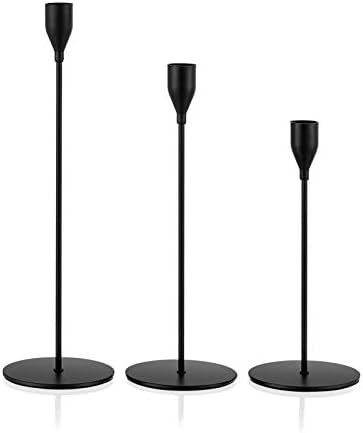 ZOOYOO Matte Black Candlestick Holders Candle Stands,Metal Taper Candle Holders for Wedding,Dinni... | Amazon (US)