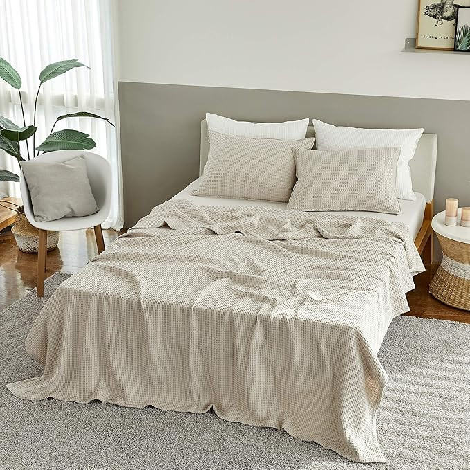 Marseille Home & Decor l 100% Natural Material Waffle Blanket (Pure Cotton with Modal) for All Se... | Amazon (US)