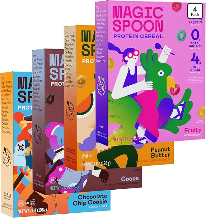Magic Spoon Cereal - High Protein Cereals - Sugar Free Snacks & Breakfast Food - Grain & Gluten F... | Amazon (US)