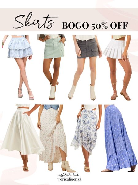 Summer Skirts BOGO 50% off! 

Ruffled mini skirt // cargo skirt // skirt on sale // pleated skirt // a line skirt // floral skirt // midi skirt // maxi skirt 

#LTKSeasonal #LTKFindsUnder100 #LTKSaleAlert