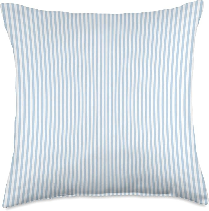 Arkansas Sky Mist Blue Pinstripe with Quiet River Mood Throw Pillow | Amazon (US)