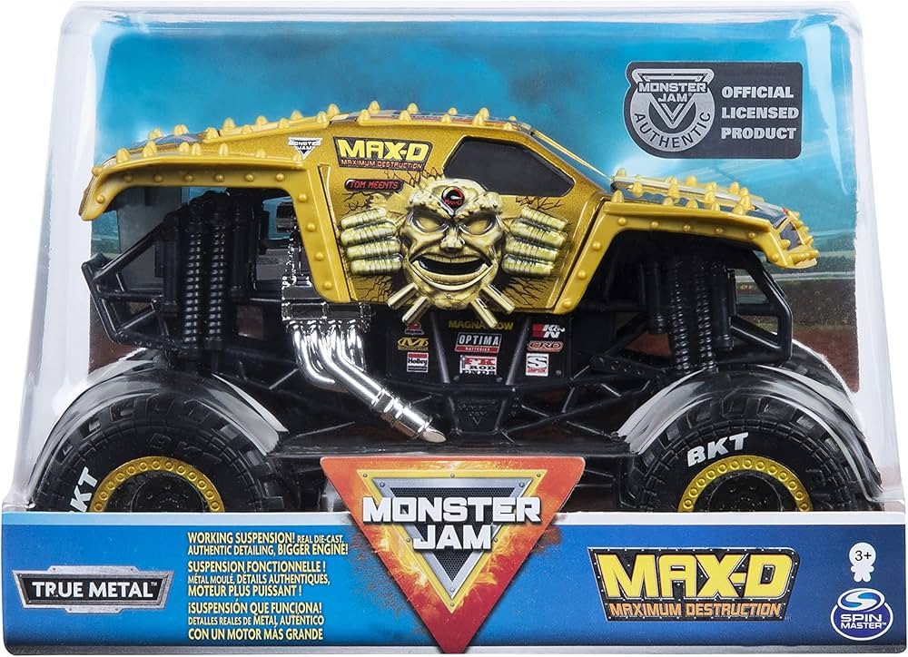 Monster Jam, Official Max D Monster Truck, Die-Cast Vehicle, 1:24 Scale | Amazon (US)
