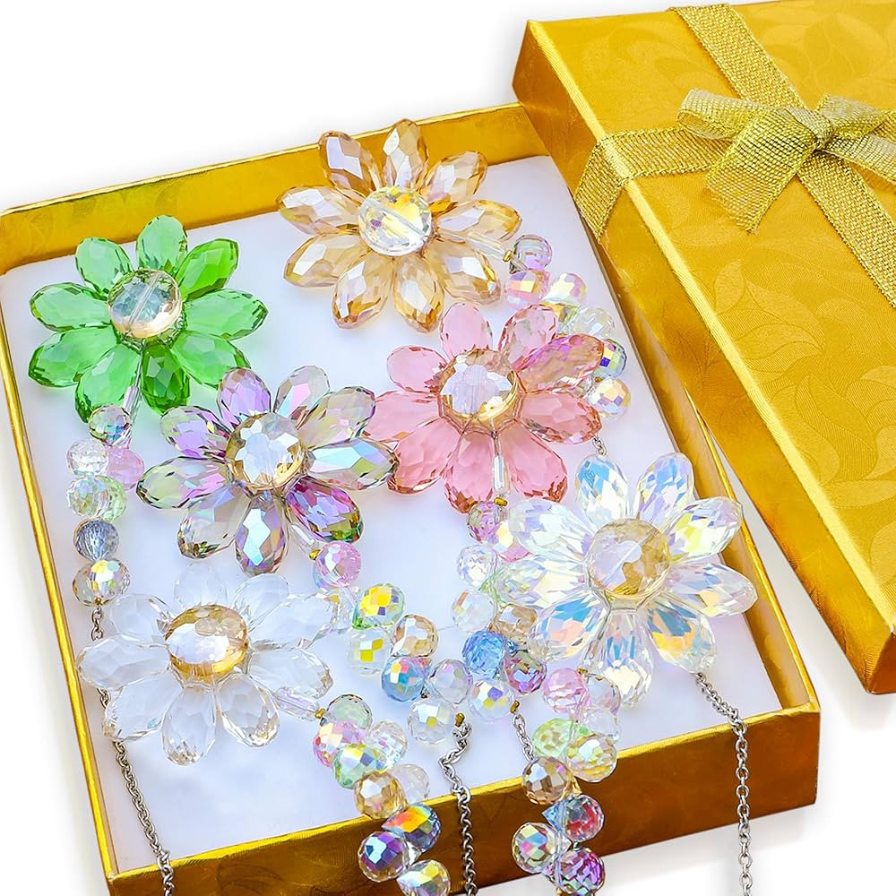 6pcs Crystal Sunflower Suncatchers Hanging Ornaments, Rainbow Maker Sun Catchers Indoor Window Ou... | Amazon (US)