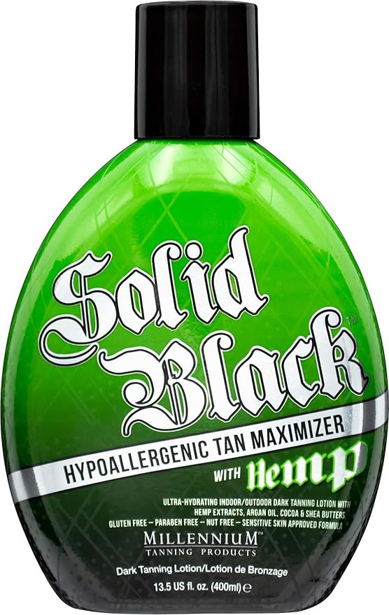 Millennium Tanning Solid Black Hypoallergenic Tan Maximizer with Hemp Indoor/Outdoor Dark Tanning... | Amazon (US)