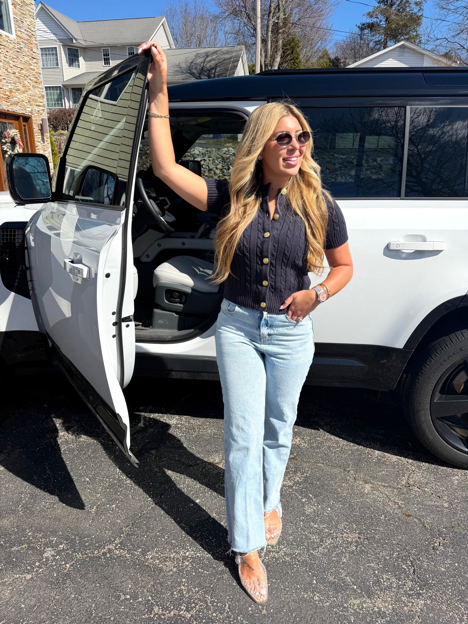 Spring outfit, short sleeve sweater, Walmart, party outfit, jelly flats, Sam Edelman ￼

#LTKootd #LTKSeasonal #LTKdayinmylife
