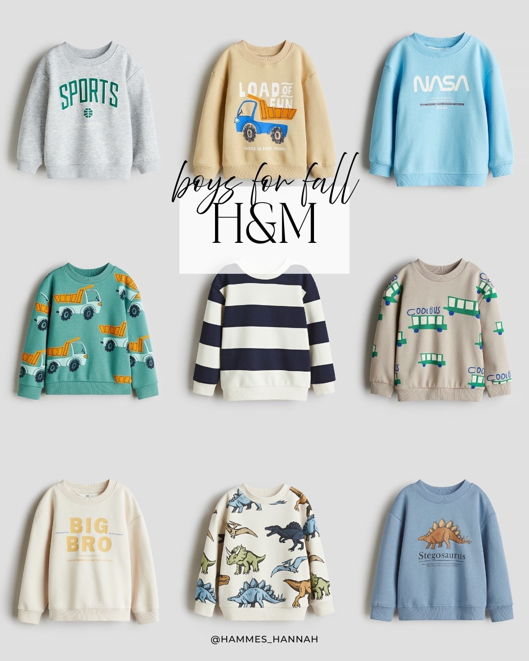 Cozy and cute fall finds for boys—H&M sweatshirts that are perfect for cooler days! From dinos to trucks, stripes to sports, these playful styles are easy to mix, match, and layer all season long.

#LTKFamily #LTKKids #LTKSeasonal