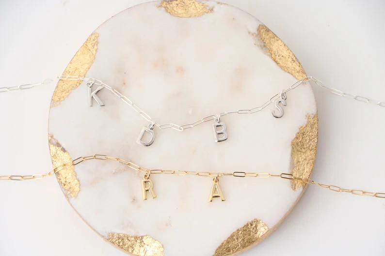 Initial Necklace - Personalized Clip Chain - Monogram Necklace - Letter Necklace - Clip Chain wit... | Etsy (US)