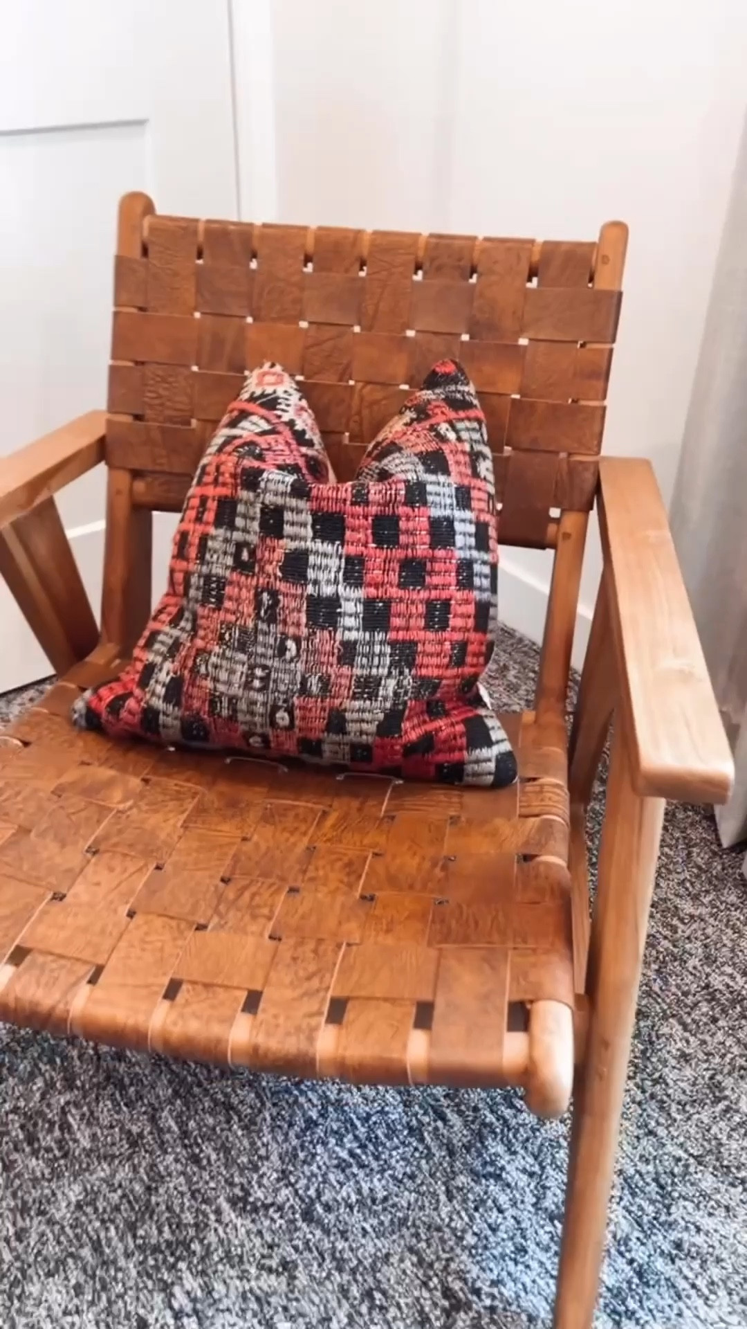 Love this woven leather arm chair! Perfect side chair for a bedroom or guest room. #furniture #homedecor #southwest #western #accentchair #readingchair 

#LTKSaleAlert #LTKHome