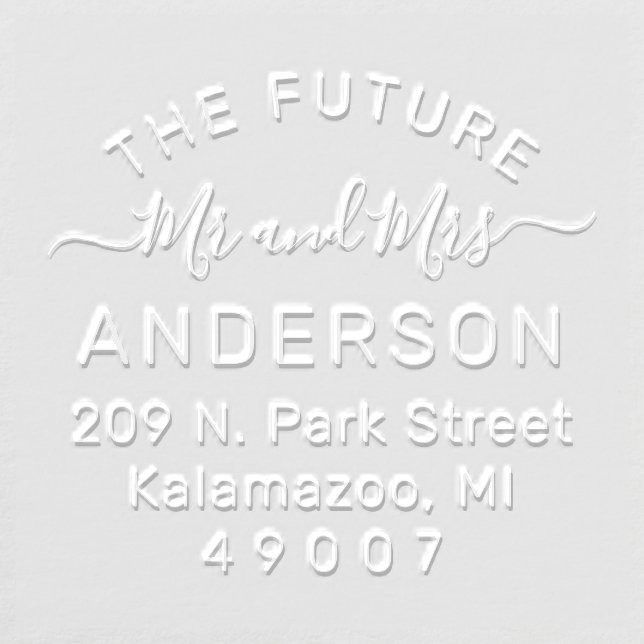 Modern Future Mr and Mrs Personalized Wedding Embosser | Zazzle | Zazzle