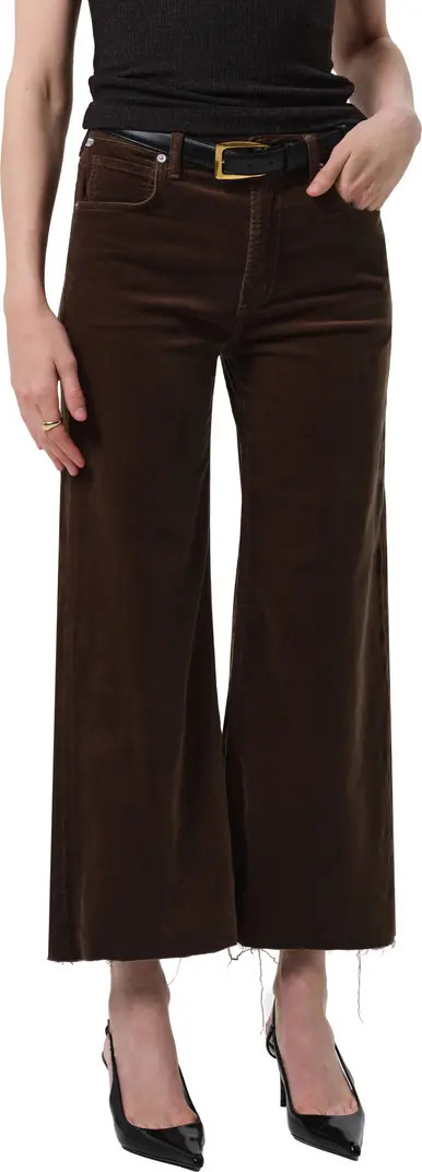 Lyra Raw Hem Ankle Wide Leg Corduroy Pants | Nordstrom