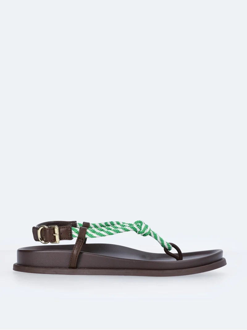 Free Assembly Women's Rope Footbed Sandals | Walmart (US)