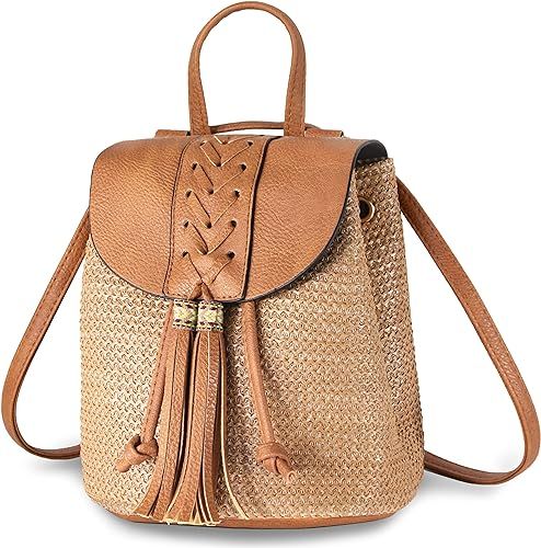 Hirooms Women Beach Bag Straw Woven Shoulder Bag Crossbody Bucket Handbags Summer Handmade Hobo P... | Amazon (US)