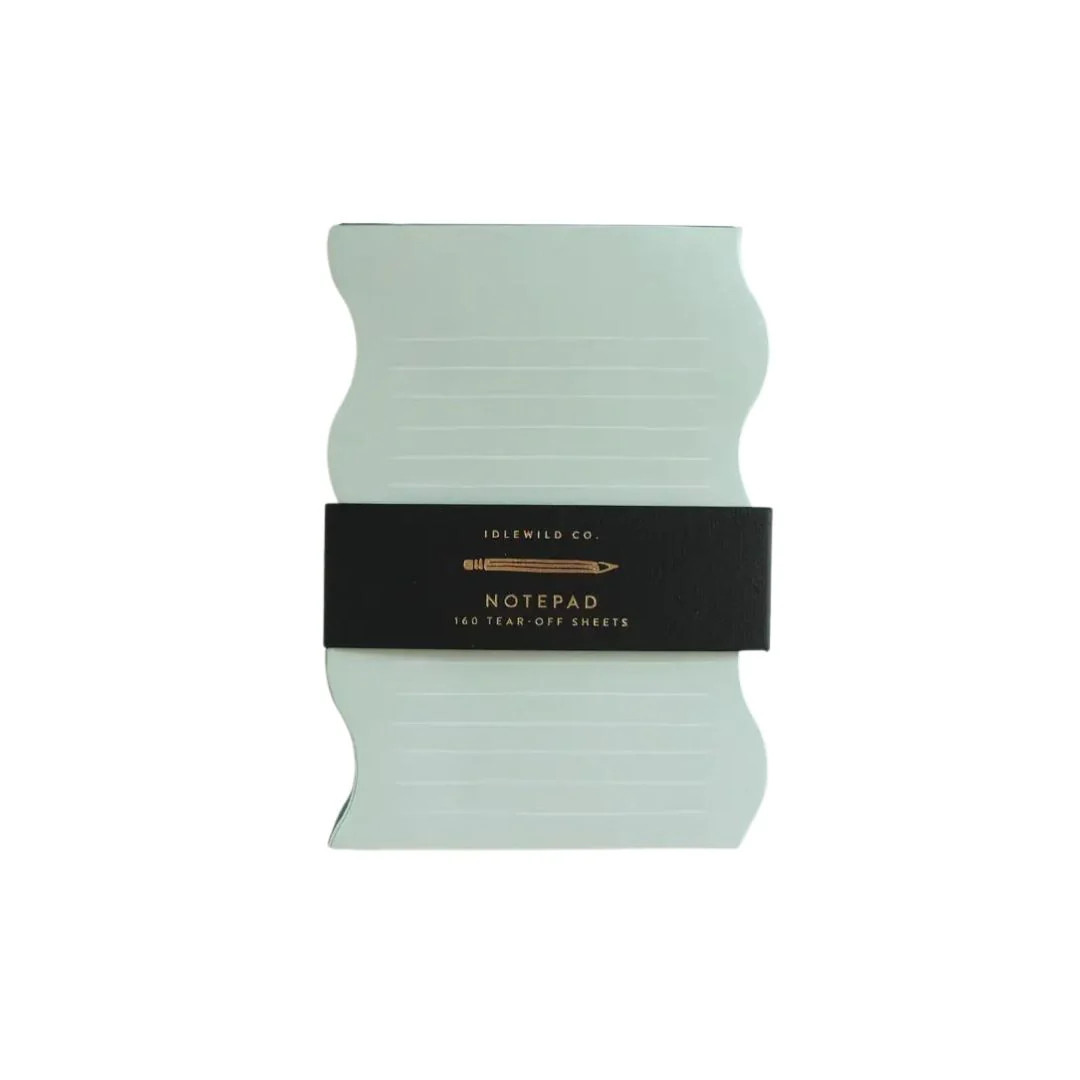 Mint + Evergreen Wavy Notepad | Pink Antlers