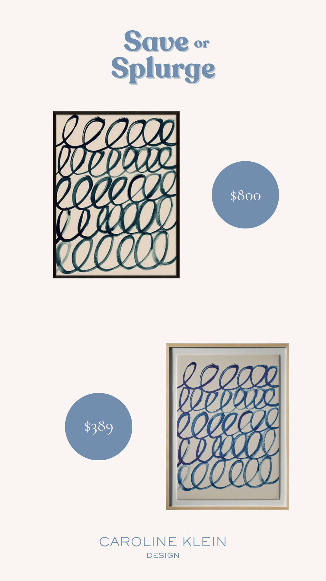 Save or Splurge: Blue Cursive Artwork 

 #LTKHome