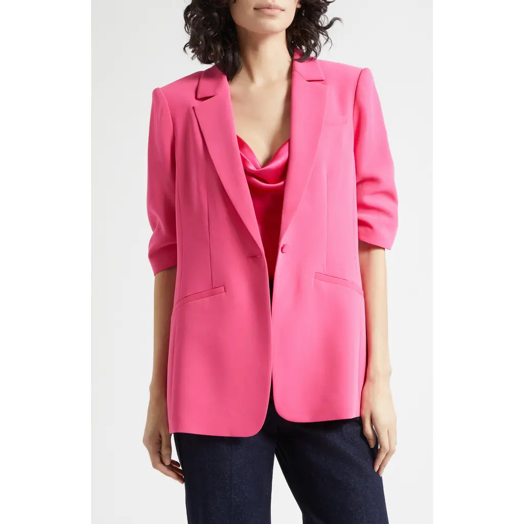 Cinq à Sept Khloe Short-Sleeve Blazer in Beetroot Purple at Nordstrom, Size 0 | Nordstrom