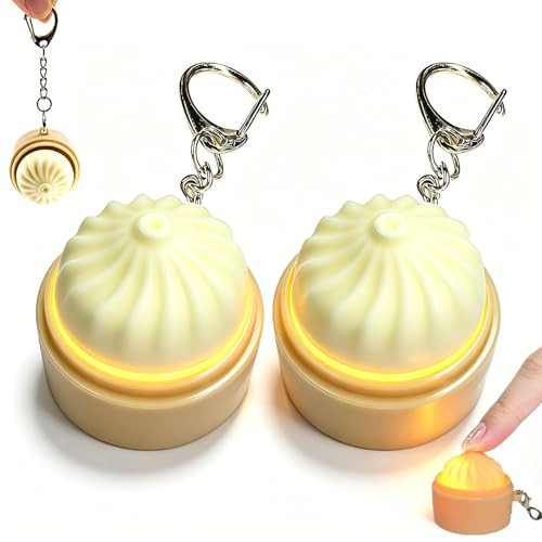 2 Pcs Dumplings Keyboard Fidget Toy, Clickers Keychain with LED Lights | Amazon (US)