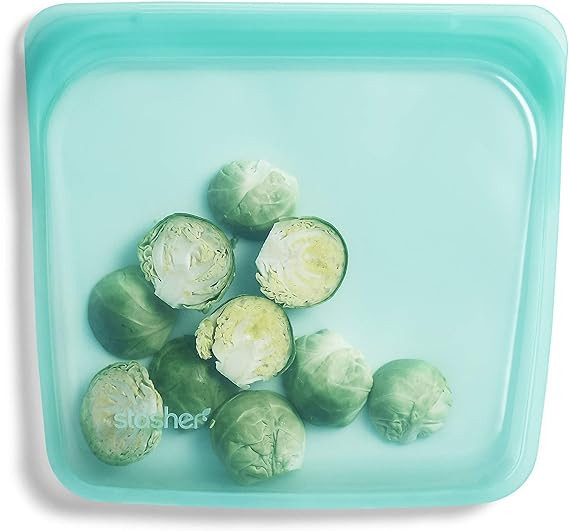 Stasher Platinum Silicone Food Grade Reusable Storage Bag, Aqua (Sandwich) | Reduce Single-Use Pl... | Amazon (US)