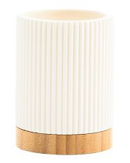 Textured Resin Tumbler With Bamboo | TJ Maxx