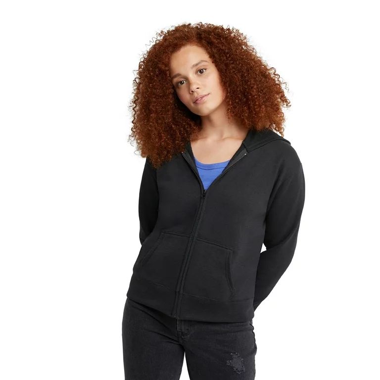 Hanes ComfortSoft EcoSmart Women's Fleece Full-Zip Hoodie Sweatshirt, Sizes S-XXL | Walmart (US)