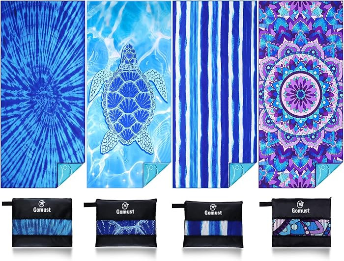4 Pack Lightweight Thin Beach Towel Oversized 71"x32" Big Extra Large Microfiber Sand Free Towels... | Amazon (US)