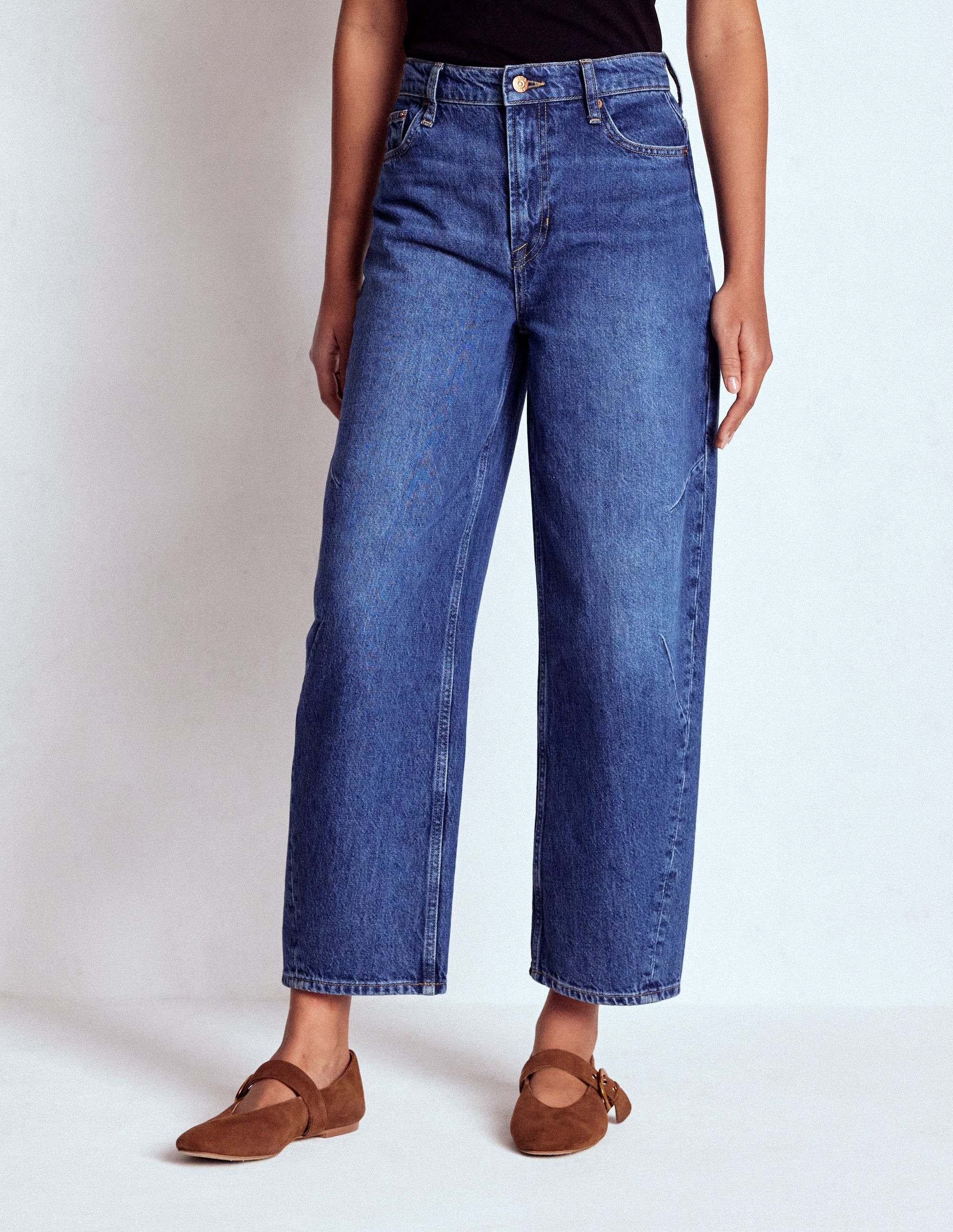 Barrel Leg Jeans-Mid Vintage | Boden UK