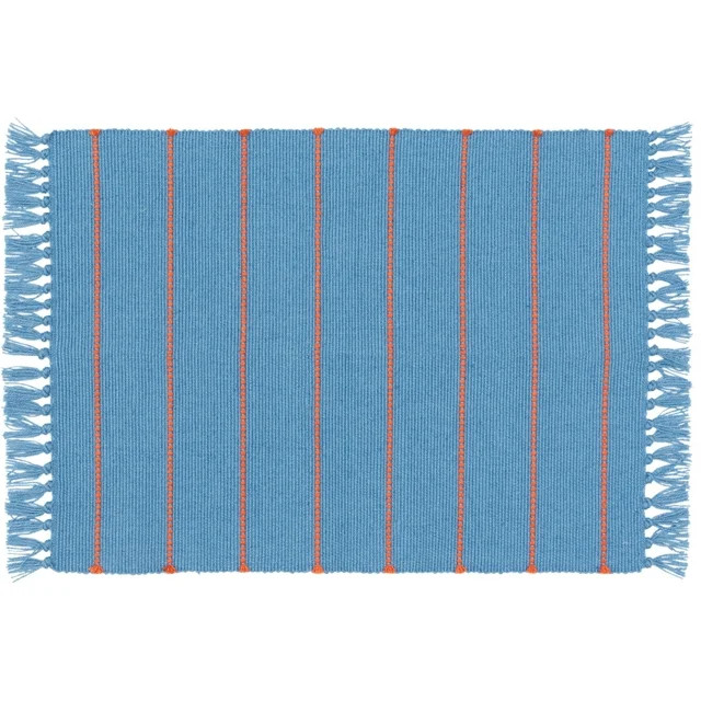Mainstays by Becky G. & Alejandra Indoor/Outdoor Polyester Accent Rug, Blue Stripe, 24" x 36" | Walmart (US)