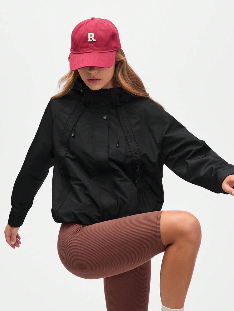Eassivo Eassivo Women's Black Colour Athleisure Hoodie Jackets | SHEIN