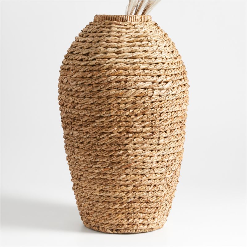 Large Handwoven Seagrass Vase 22" + Reviews | Crate & Barrel | Crate & Barrel