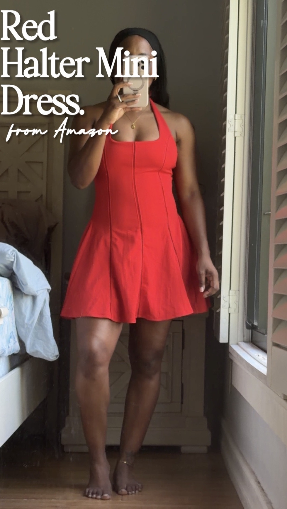 Wearing a small. This red halter mini dress is a showstopper ❤️ The fit-and-flare silhouette is so flattering, and the bright red color makes it perfect for summer vacations, date nights, brunch, girls’ trips, concerts, and special events. I love how it cinches the waist while giving that effortless feminine look.

If you’re looking for a flattering red mini dress, vacation dress, halter dress, summer outfit, date night dress, or wedding guest outfit, this is one of my favorite fashion finds. The quality feels amazing, and the fit is incredibly comfortable.

#reddress #halterdress #minidress #summerdress #vacationoutfit #datenightoutfit #vacationdress #summerfashion #weddingguestdress #girlsnightout #amazonfashion #fitandflaredress #brunchoutfit #trendyfashion #ltkfashion

#LTKgrwm #LTKootd #LTKTravel
