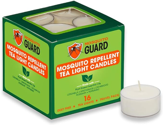 Mosquito Guard Repellent Tea Light Candles (16 Pack) Made with Natural Plant Based Ingredients - ... | Amazon (US)