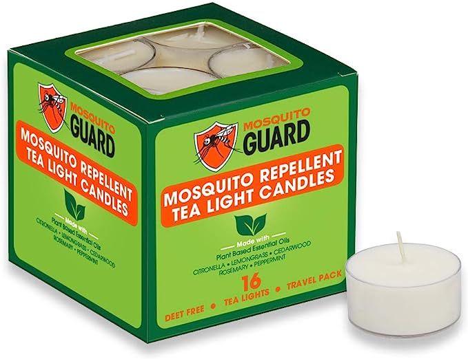 Mosquito Guard Repellent Tea Light Candles (16 Pack) Made with Natural Plant Based Ingredients - ... | Amazon (US)