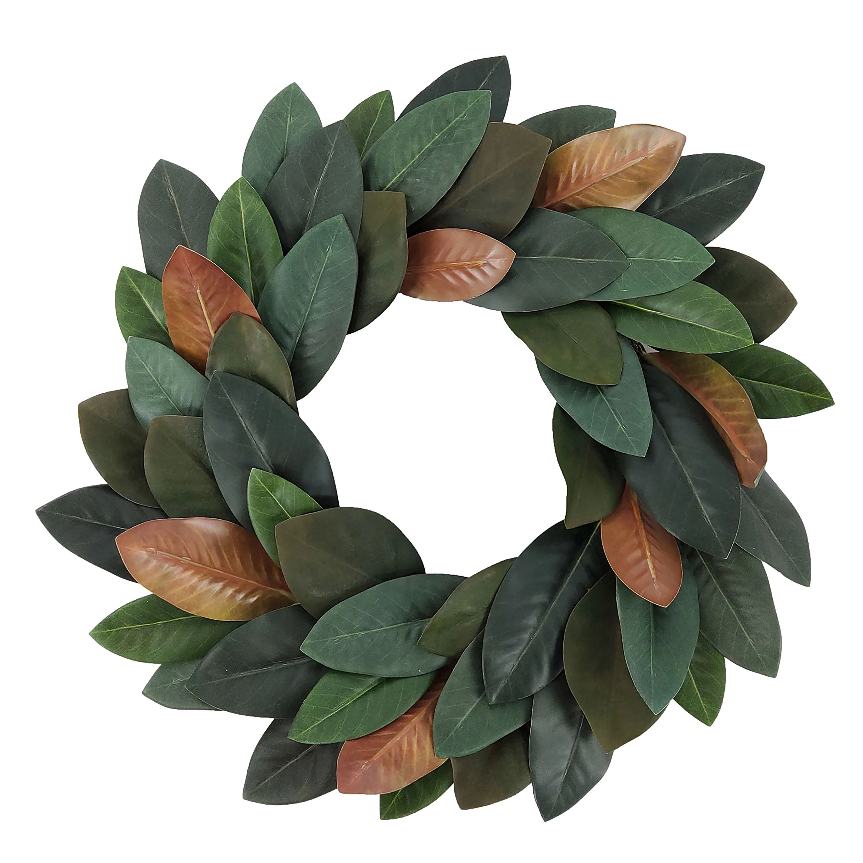 Better Homes & Gardens 18" Artificial Magnolia Leaves Wreath | Walmart (US)