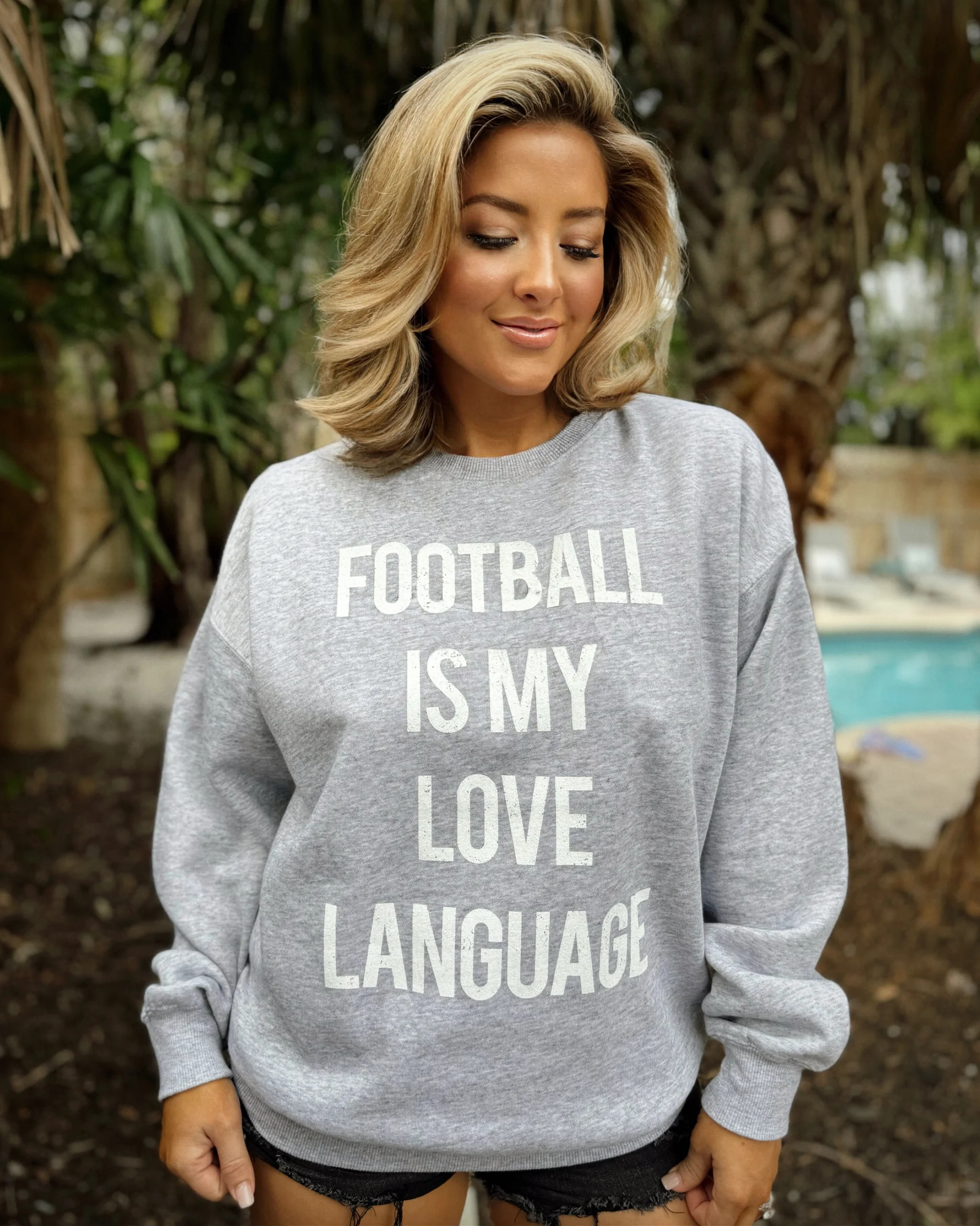 Cozy Gray Football Is My Love Language Pullover | Live Love Gameday®