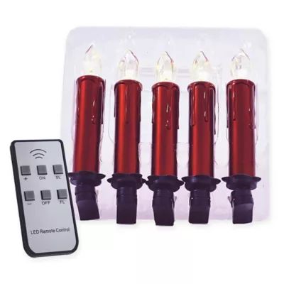 Kurt Adler Pre-Lit Tapered LED Candles with Clips and Remote (Set of 5) | Bed Bath & Beyond | Bed Bath & Beyond