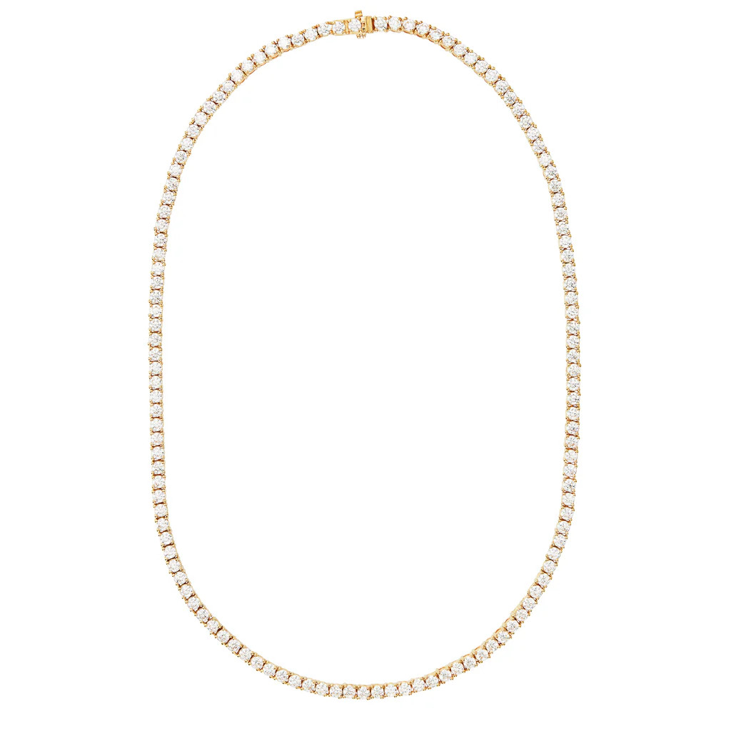 Gold Tennis Necklace with White Stones | Rosie Fortescue Jewellery