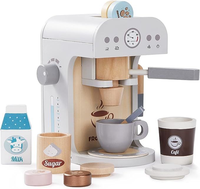 Frogprin Kids Coffee Maker Playset-Wooden Kitchen Toys, Toddler Play Kitchen Accessories, Pretend... | Amazon (US)