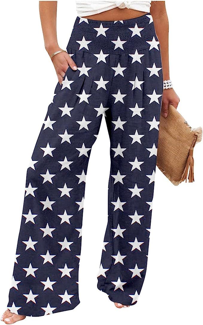 UNIPIN Linen Pants for Women Lounge Pants High Waist Casual Summer Loose Fit Pockets Wide Leg Com... | Amazon (US)