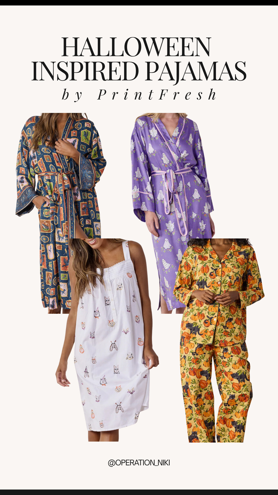 Getting into the spooky spirit starting with cozy, festive loungewear makes gearing up for fall so much fun. ✨

This festive collection showcases the dreamiest Halloween-inspired sleepwear by PrintFresh—from whimsical ghost robes and vintage-style spooky patterns to vibrant pumpkin cat pajama sets and nightgowns. Perfect for movie nights and cozy autumn mornings!



Shop these Halloween PrintFresh pajamas linked below! 🛒



Follow for more @OPERATION_NIKI on IG, TikTok, & Facebook



#PrintFresh #HalloweenPajamas #CozySeason #OperationNiki #SpookySeason #FallLoungewear #PajamaSet #FallVibes #ShoppingHaul

#LTKMidsize #LTKPetite #LTKPlusSize