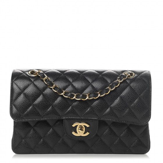 Caviar Quilted Small Double Flap Black | Fashionphile