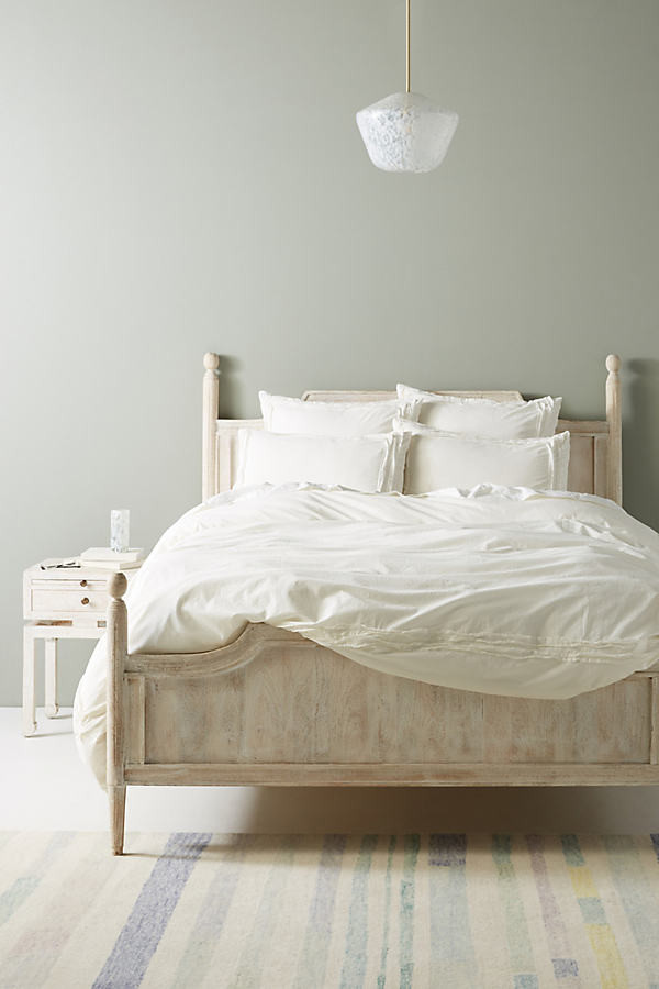 Joey Washed Percale Duvet Cover By Anthropologie in White Size Q top/bed | Anthropologie (US)