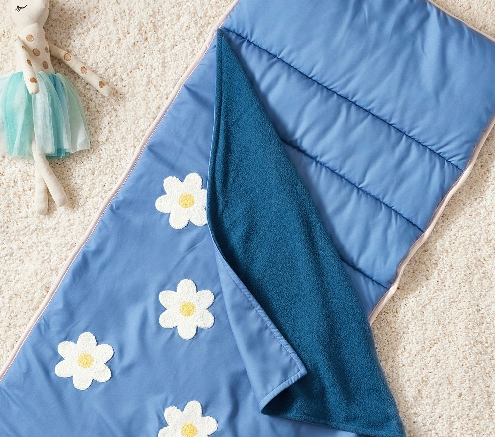 Mackenzie Blue Chenille Daisies Nap Mat | Pottery Barn Kids